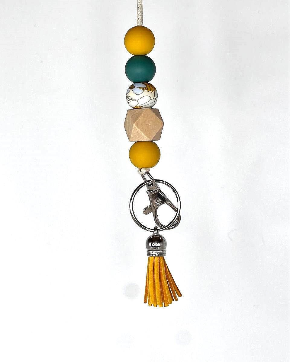 Lanyard - Yellow and green flowered