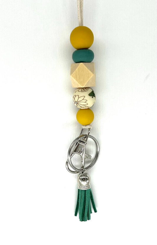 Yellow Flowered Lanyard